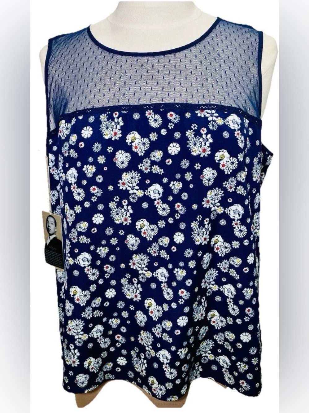 NWT Jason Wu for Target Blue with Daisy & Mesh Sleeveless Top W Sz XL